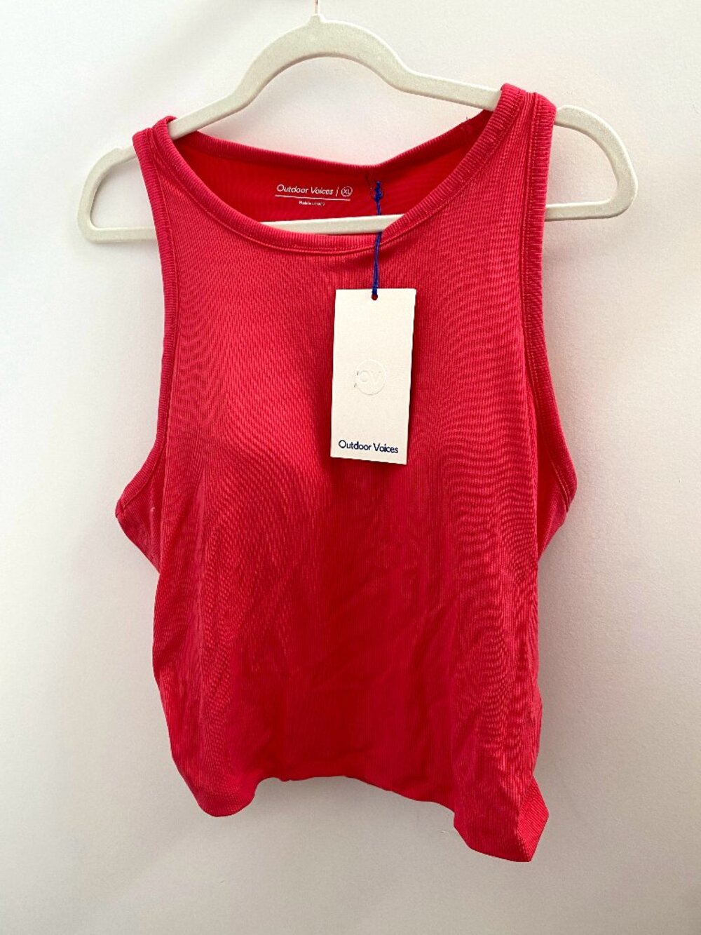 Outdoor Voices Petunia Rib Knit Tank NWT XLarge
